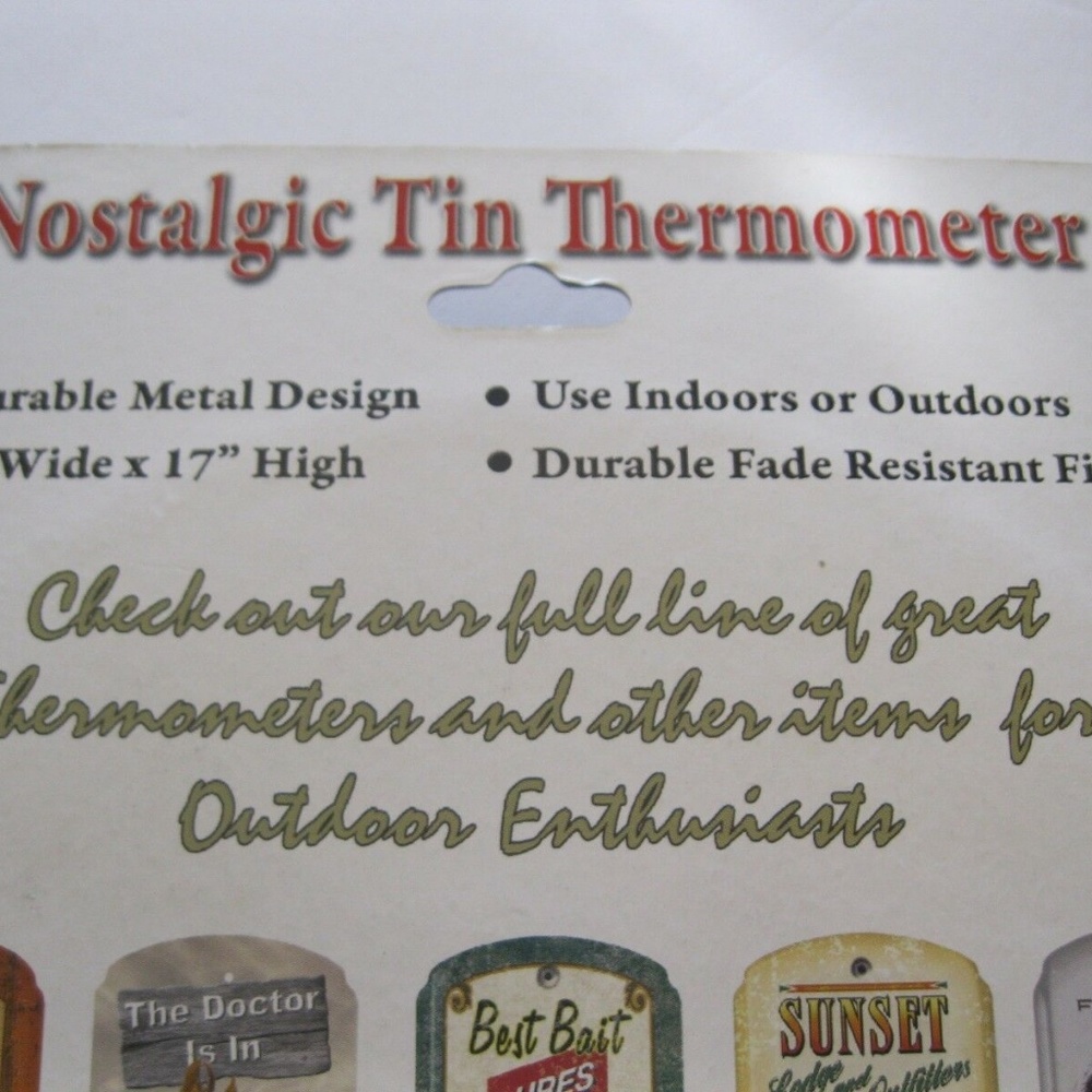 * SPECIAL * Metal Thermometer In/Outdoors 17" NWT - Picture 3 of 4